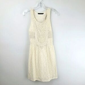 ZARA boho embroidered racetrack mini dress